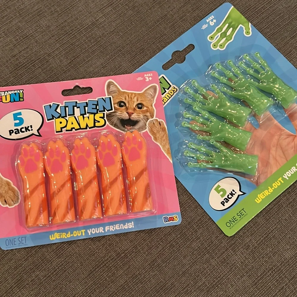 Tiny Hands: Kitten Paws Or Glow Alien Hands 5pack NEW